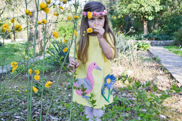 Little Duck dress, Easter dress, yellow dress, pastel colors, girls dress, Easter outfit, applique duck, toddler dress, spring outfit