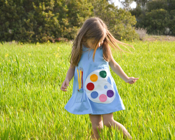 Pallete dress, Back to school dress, Art party, Paint dress, Colorful shirt Toddler dress, Girl's dress, Summer outfit, Happy clothes