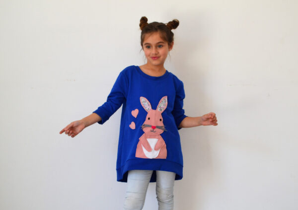 Easter bunny Bunny shirt Easter shirt Girl's dress Easter outfit Infant dress Pink bunny Blue shirt Easter gift Easter bunny sweatshirt